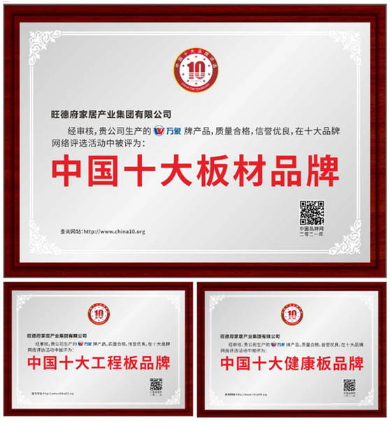 實(shí)至名歸 萬象品牌榮膺“中國十大板材品牌”等多個(gè)稱號(hào)!